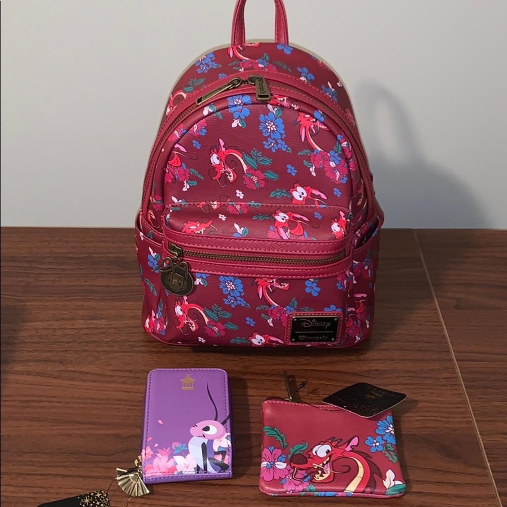 Loungefly Disney Mulan Mushu Mini Backpack Set